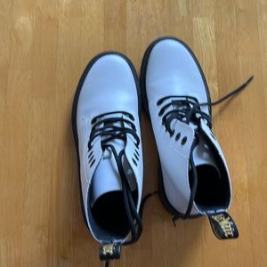 White leather Dr Martens